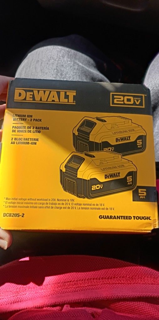 DeWalt 20v 5 Ah Battery 2-pack