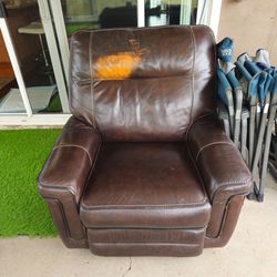 Free electric recliner real leather