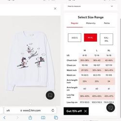 H&M Snoopy Graphic Crewneck Sweatshirt