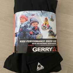 New Sz 2T Kids Performance Snow Bib Black Snow Pants Adjustable Suspenders