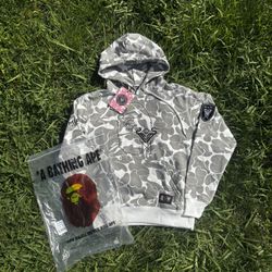 Gray bape star hoodie