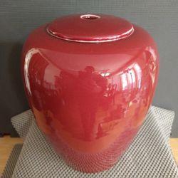 Vintage Chinese Red Oxblood Porcelain Vase 10"H