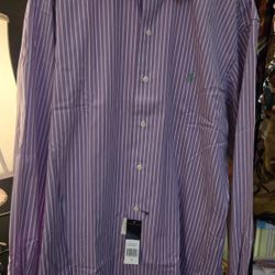 Men's XL New..Ralph Lauren Polo Stripped Button Down Shirt