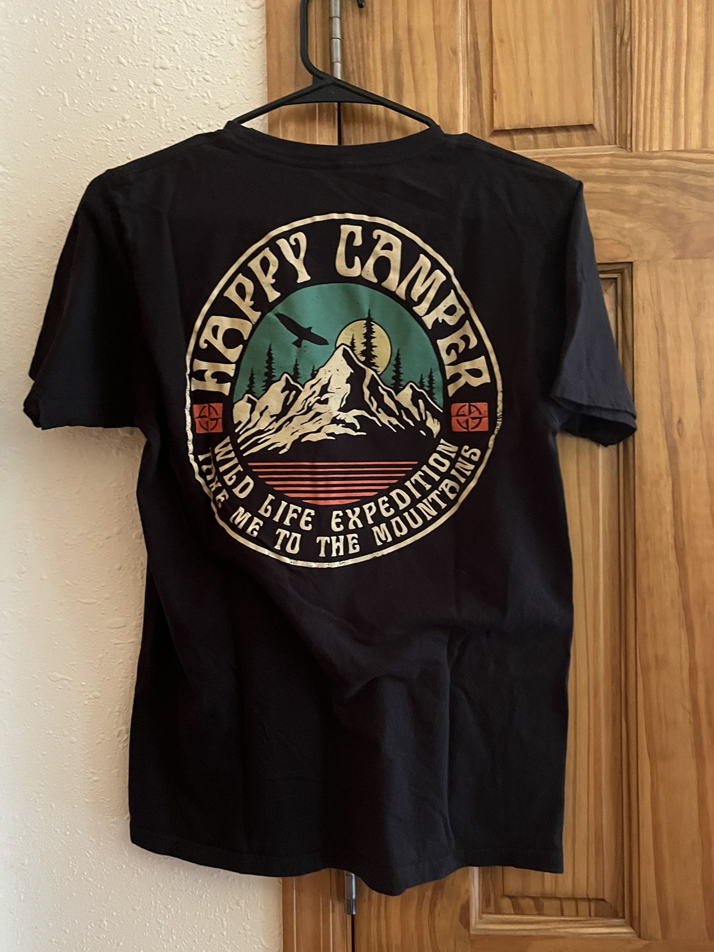 SCW Men's T-shirt "Happy Camper", Black, Small