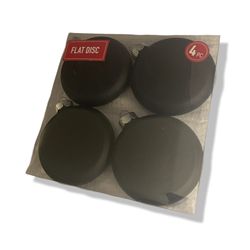 Package of 4 Flat Disc DIY Plastic Crafting Ornaments - 3” Matte Black 