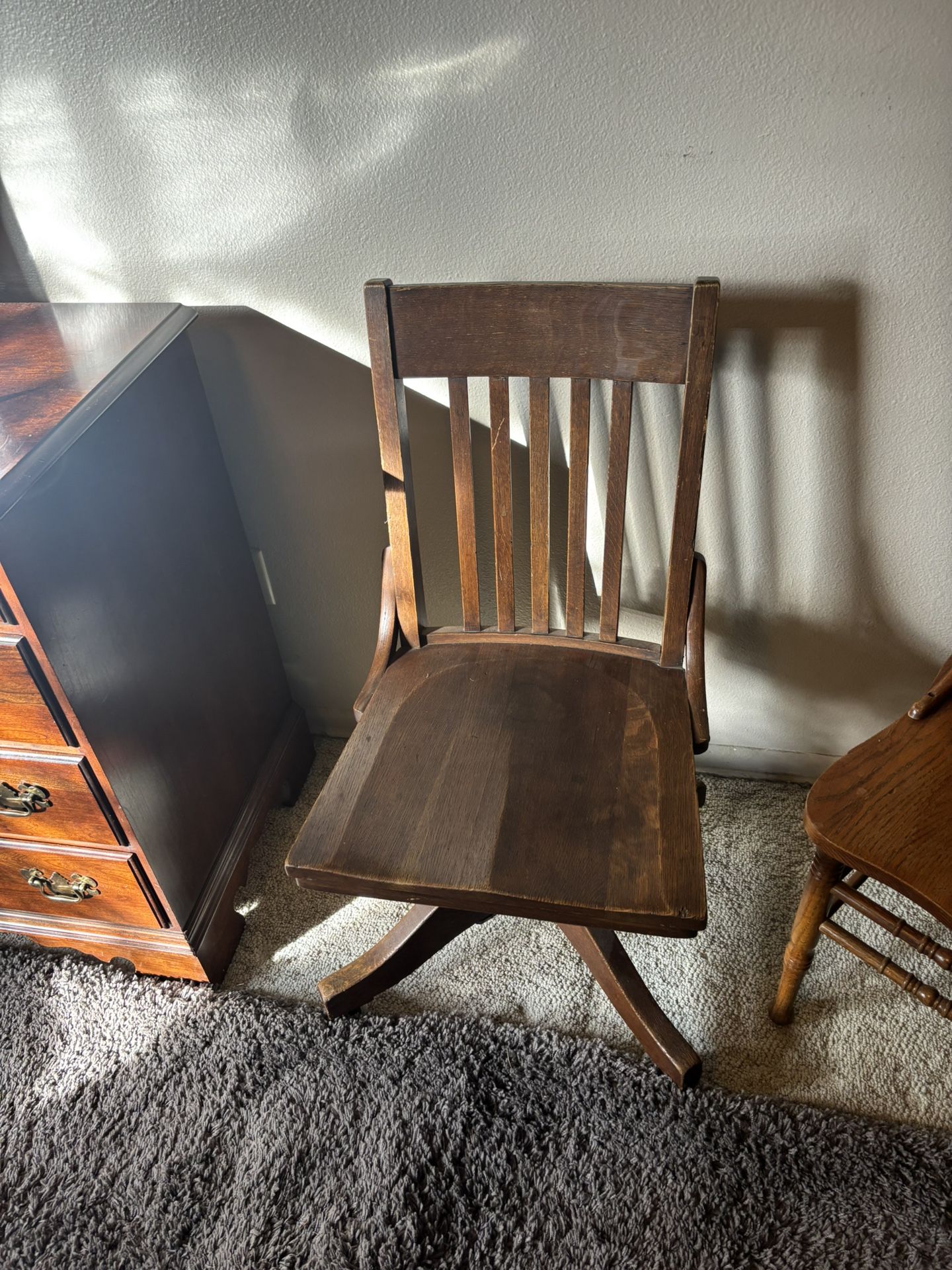 Antique Wood Spring Chair. WSU Vintage