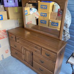  Vintage Dresser With Mirror 