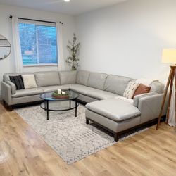 Real Leather Sectional Couch 