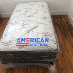 ‼️Colchón twin size plush premium con box spring✴️mattress twin size‼️