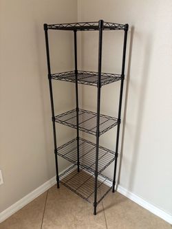 5-Wire Shelving Metal Storage Rack - Black