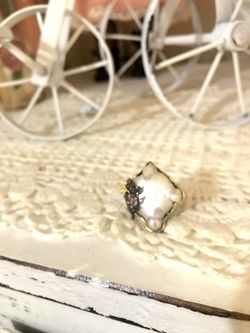 Authentic white south sea pearl and gemstone ring