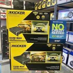 New Kicker 800 Watts Max Bass Amplifier + Kicker 720 Watts Max 4 Channel Car Audio Amplifier (2 Amps Combo) 🔊🤑