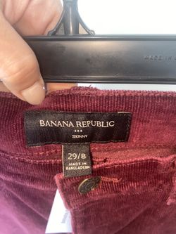 Banana republic corduroy pants burgundy size 8 new with tags
