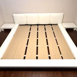 King Bed Frame Set Low Profile Modern Look