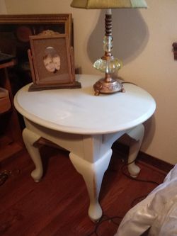 Antique table & lamp