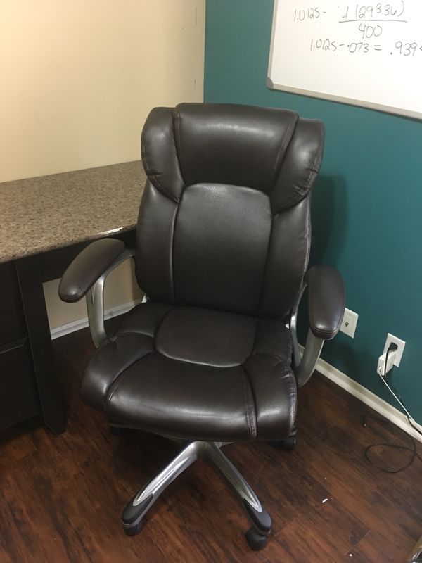 Realspace Cressfield High Back Bonded Leather Chair Brown Silver Realspace Cressfield High Back Bonded Leather Chair Brown Silver