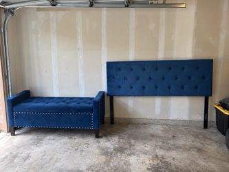 Queen Headboard and Bedside bench