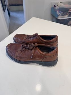 Brown Leather Lace-Up Casual Oxford Shoes