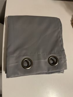 Long black out grey curtains