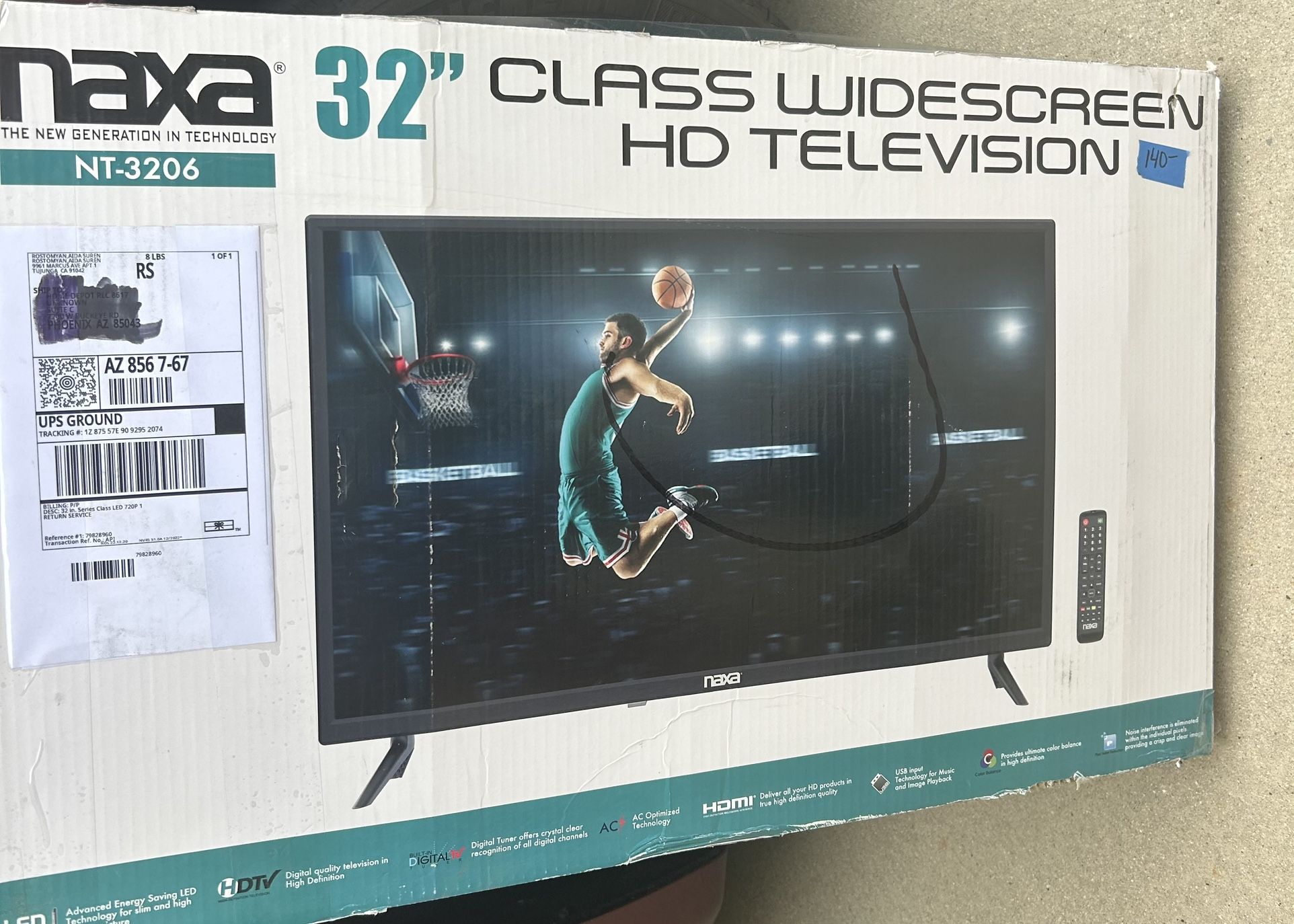 Naxa 32” HD Widescreen Tv