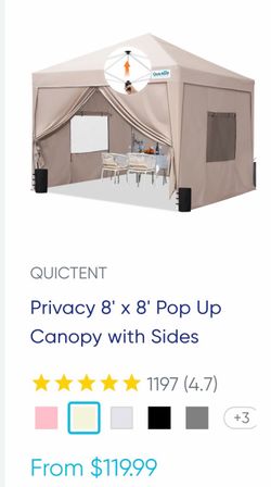 Quictent 8x8 Pop Up Canopy with Sides