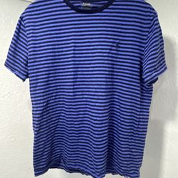 Polo Ralph Lauren Blue Black Striped Crewneck Men’s T-Shirt | M