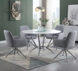 DINING TABLE WHITE ROUND GLOSSY 53x53