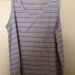 a.n.a Lavender Striped Tank Top