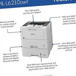 Print This! New - Brother Business Monochrome Laser Printer With Dual Paper Trays, Wireless Networking & Duplex Printing 