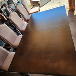 6 Chair Dining Room Set with Matching Buffet and Extending Leaf