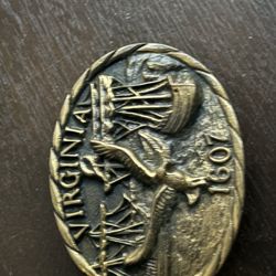 1981 solid brass -Virginia belt buckle / new never worn