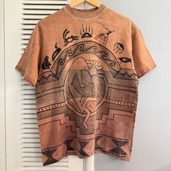 Vintage 90’s Native American Tribal Art  T-shirt Sz  Large
