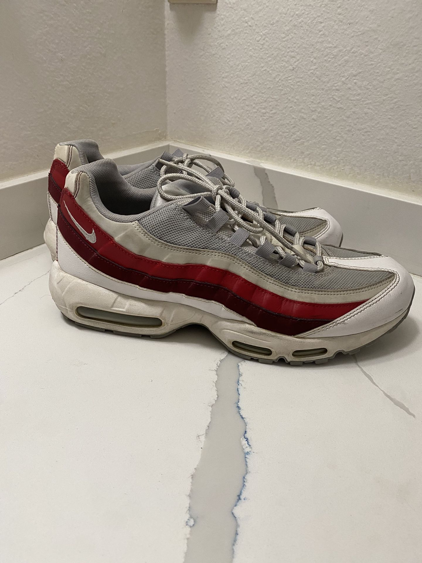 Nike Men’s Air Max 95 Pure Platinum Red Sz 13