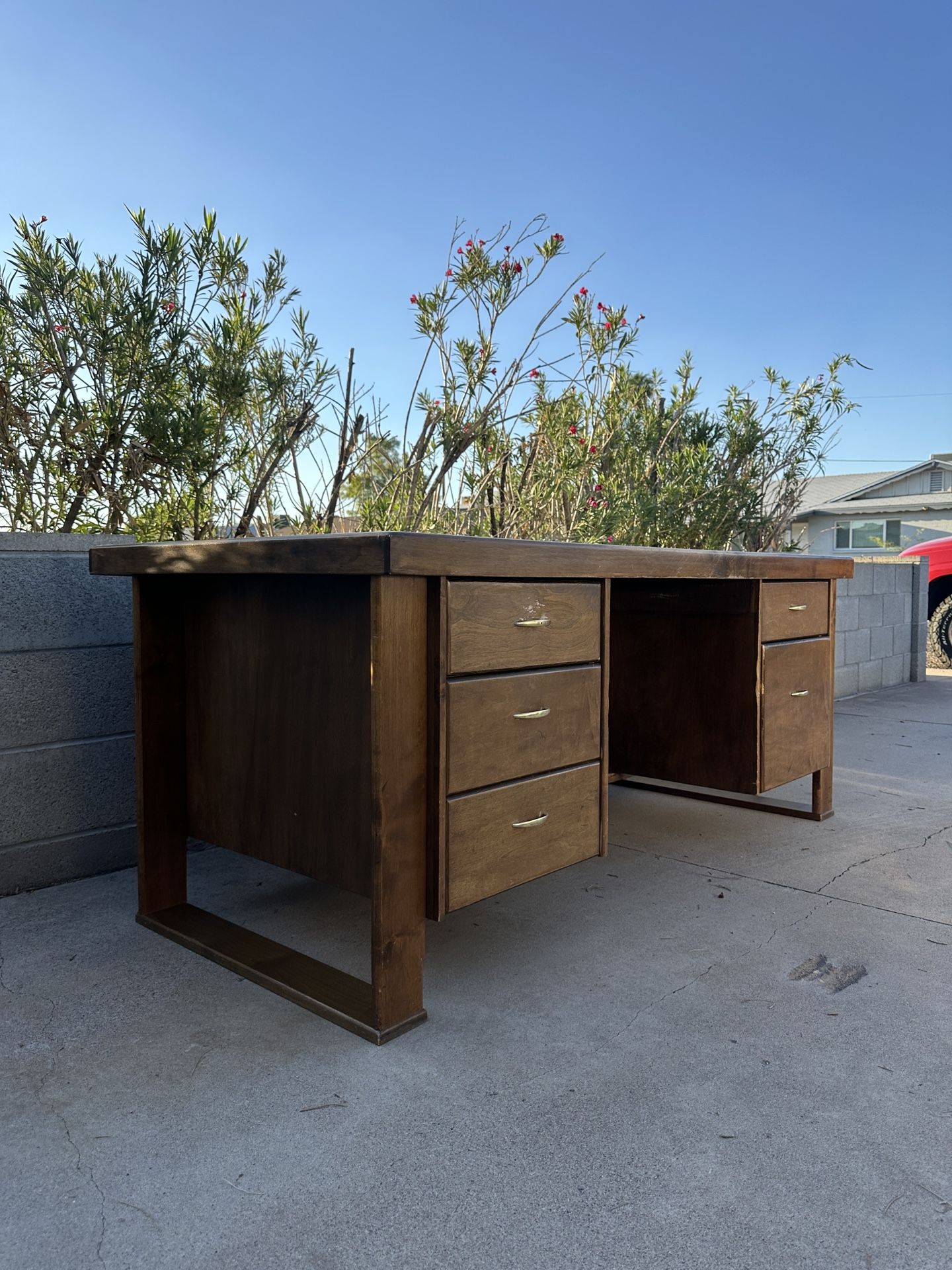 Mid-Century Wood Office Desk