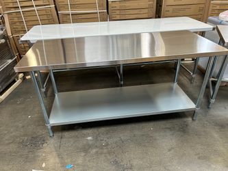 6 feet long 72"x24" Heavy Duty Stainless Work Table NSF NORDSTEEL Brand New