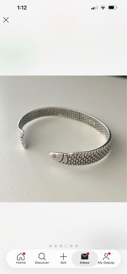 S925 fish cuff bracelet