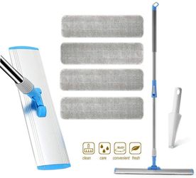 Microfiber Floor Mop for Cleaning Hardwood and Floors Wet Mop Flat Mop Pads Wet or Dry Floor Cleaning 4 Premium Mop Pads