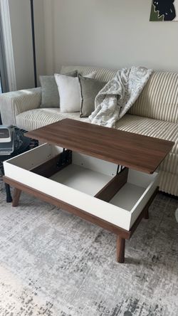 Coffee table - walnut and white