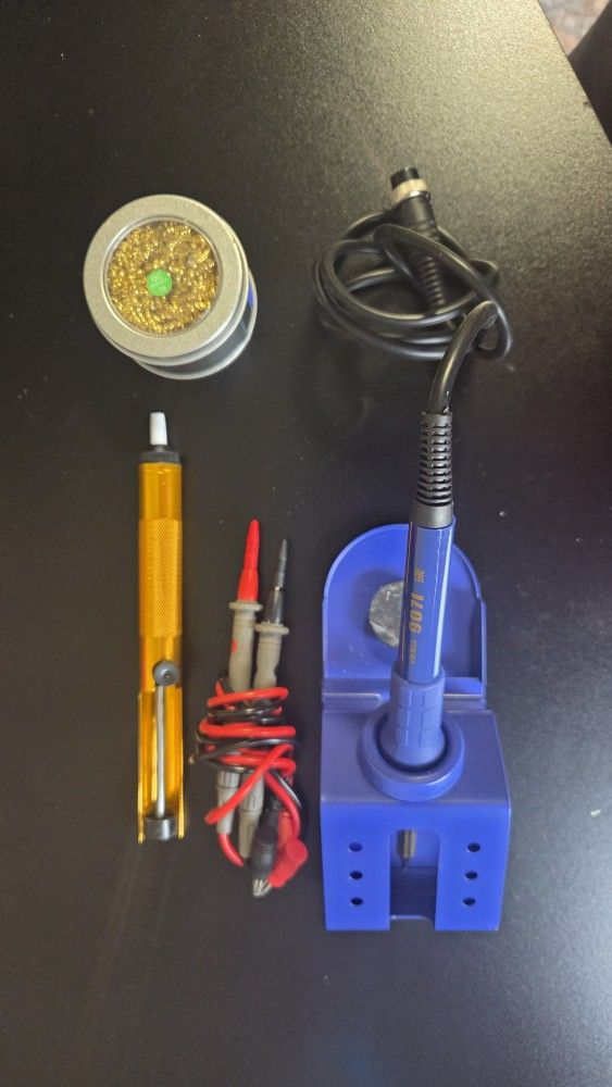 Soldering Tool Set – Iron + Stand + Cleaner + Pump + Leads