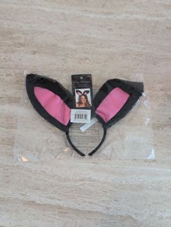 Black And Pink Plush Bunny Ears By Leg Avenue #A2811 One Size