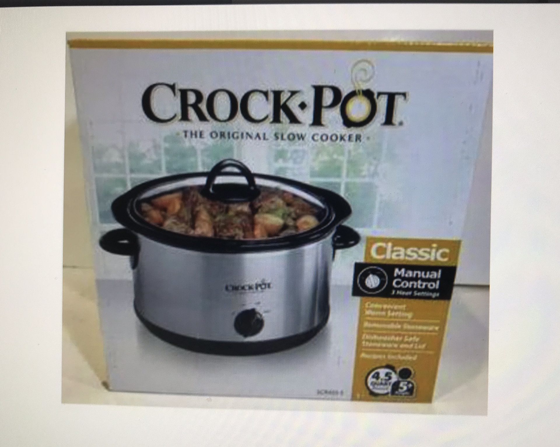 NEW IN BOX: CLASSIC CROCK POT 4.5 slow cooker