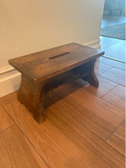 Vintage solid oak step stool