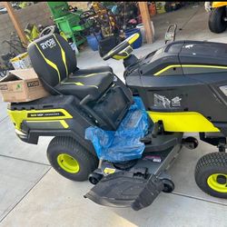 RYOBI - 80V HP Brushless 46 in. Battery Electric Cordless Riding Lawn Tractor with (3) 80V 10Ah Bat