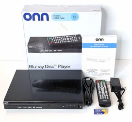 ONN 1080p Blu-ray Disc Player HDMI USB | 1920x1080 pixels | 100147615 | Black | New
