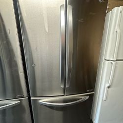 LG 3 Door Stainless Steel Refrigerator 33 Inch Wide 