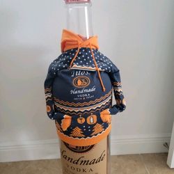 Tito's Vodka Collectible Display + Navy & Orange Knitted Sweater