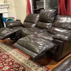Leather Power Sofa + Loveseat. Pick up only