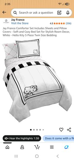 Jay Franco Hello Kitty Twin Bedding Set