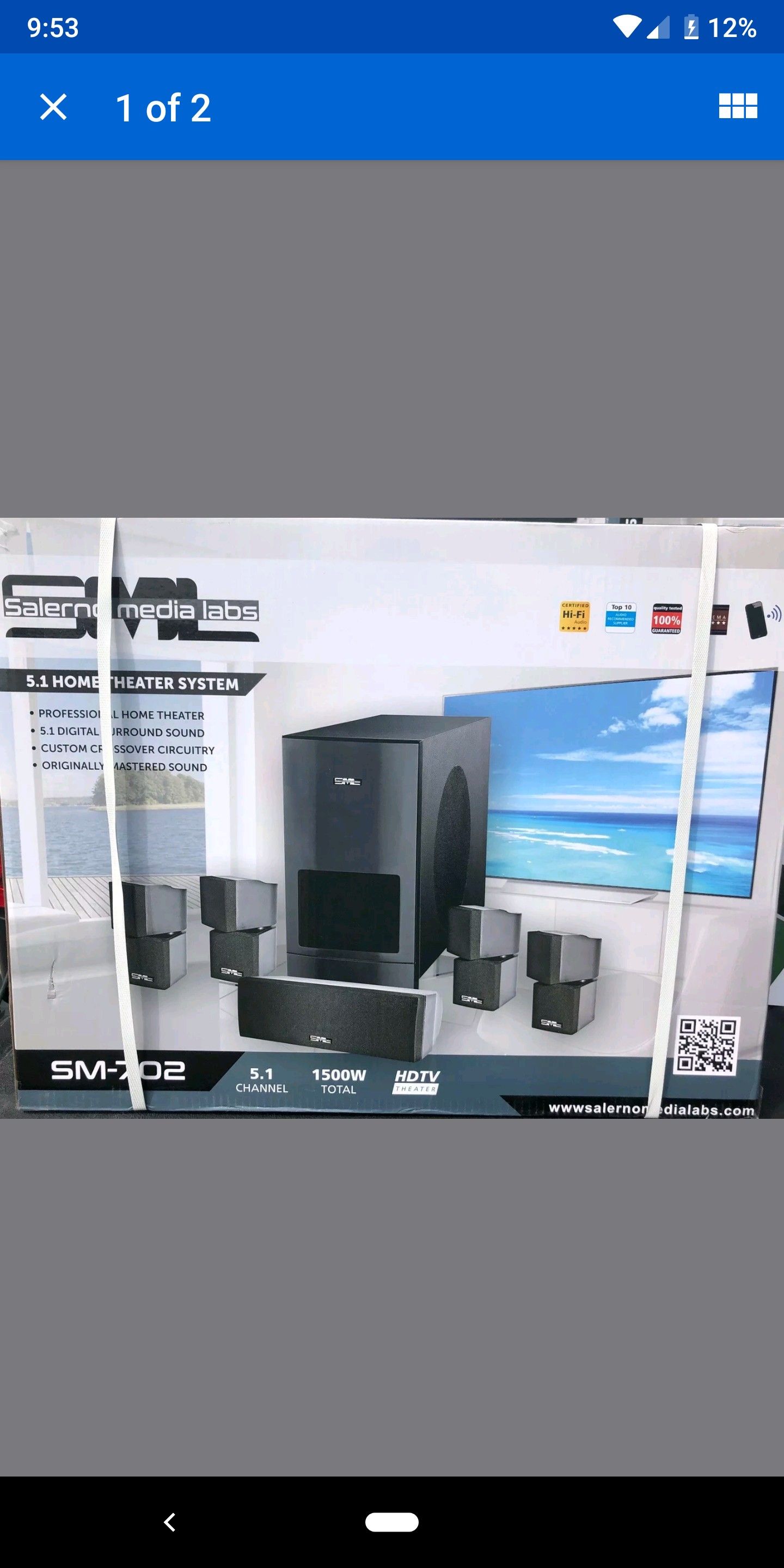 Salerno media labs 5.1 Home Theater System .