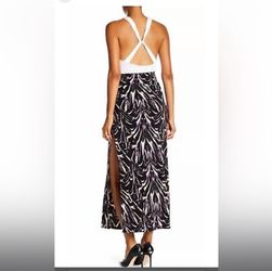 BCBG Printed Jersey Maxi Skirt Size Large